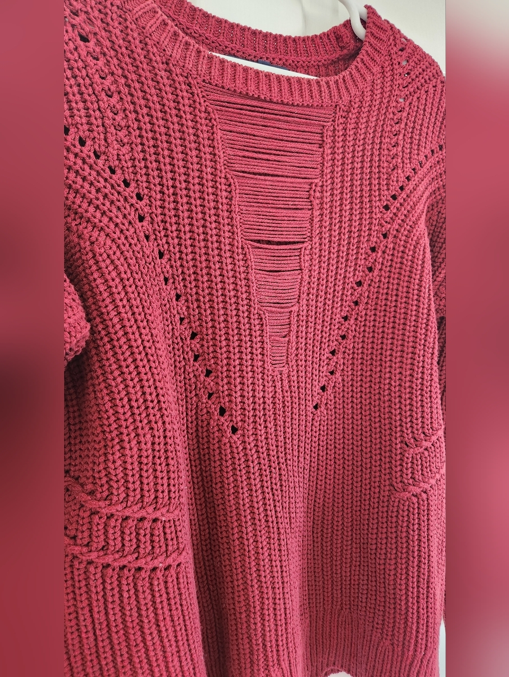 Distressed Chunky Sweater - Rust - Picture 2 of 6